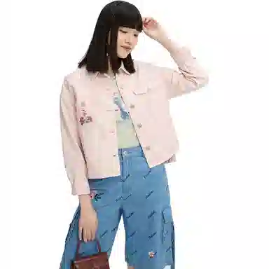 鬼洗 刺绣时尚舒适牛仔外套 女款