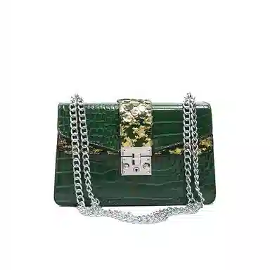 NOMK Vintage Crocodile Chain Shoulder Bag