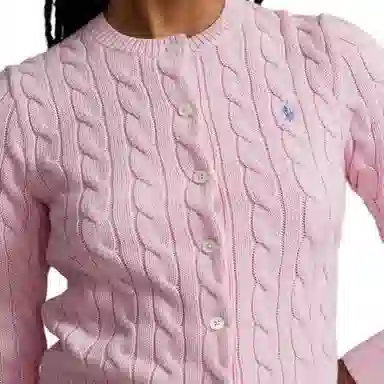 Polo Ralph Lauren Cable-Knit Cardigan Pink