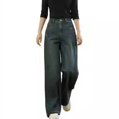 善己 小众休闲设计感牛仔裤 女款 蓝