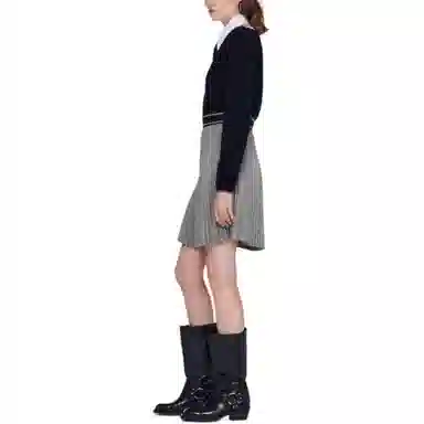 Sandro Short Pleated Skirt With Rhinestones