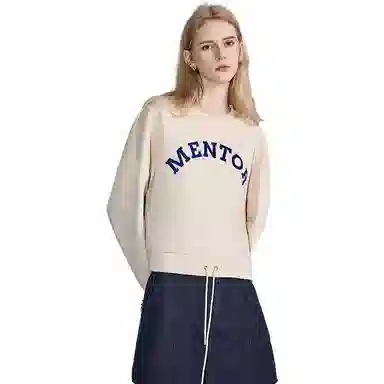 【dme】 圆领字母印花长袖卫衣 女款 杏色