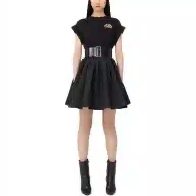 Alexander McQueen Hybrid Mini Dress In Black