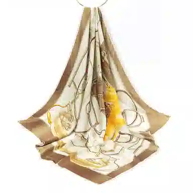 上海故事 加大真丝大方巾 桑蚕丝 丝巾 女款 温婉花意