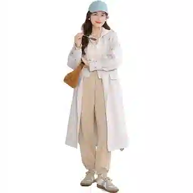 花栗鼠小姐 纯色高腰宽松休闲裤 女款