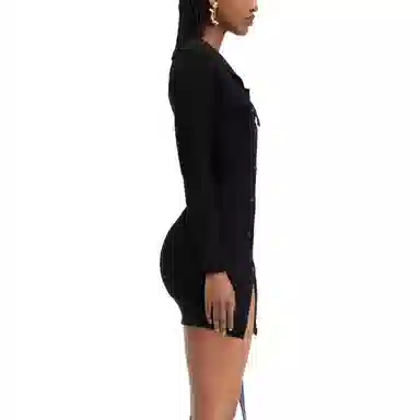 Jacquemus Asymmetrical Cardigan Dress Black