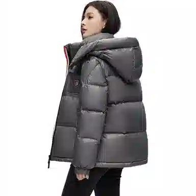 鸭鸭 时尚百搭加厚鸭绒保暖休闲短款连帽羽绒服 男女同款