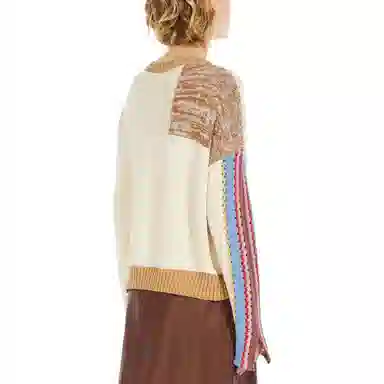 WEEKEND MaxMara Padana Patchwork Cotton Sweater