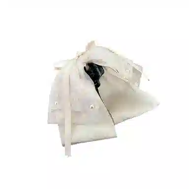 贯古今 高级感缎面蝴蝶结花朵抓夹高马尾黑色飘带发卡后脑勺顶夹发饰 亚克力 发夹 女款