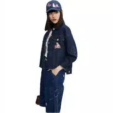 鬼洗 刺绣时尚舒适牛仔外套 女款