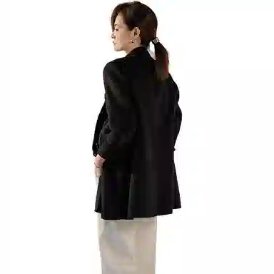 美洋 纯色双排扣宽松西装外套 女款