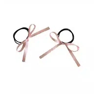 贯古今 温柔粉色娇嫩丝带蝴蝶结绑发甜美发夹飘带发侧边发饰 布艺 发绳 女款