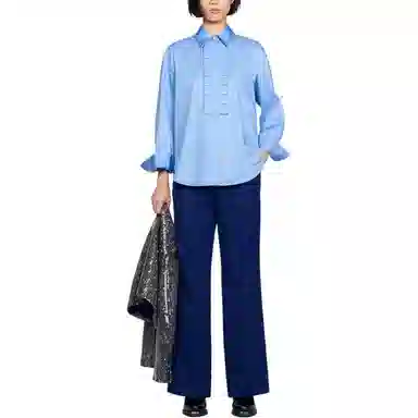 Sandro Frilled Collar Shirt