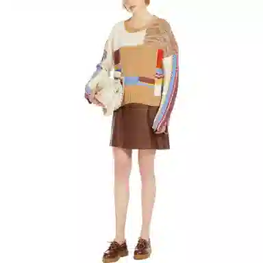 WEEKEND MaxMara Padana Patchwork Cotton Sweater
