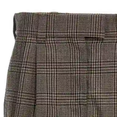 Miu Miu FW23 Plaid Embroidered Skirt Dark Brown