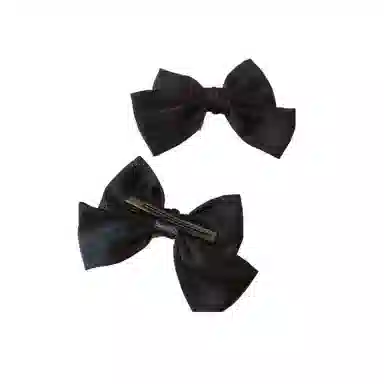 贯古今 一对装温柔甜美蝴蝶结头饰公主风侧边发卡后脑勺顶夹百搭发饰 布艺 发夹 女款