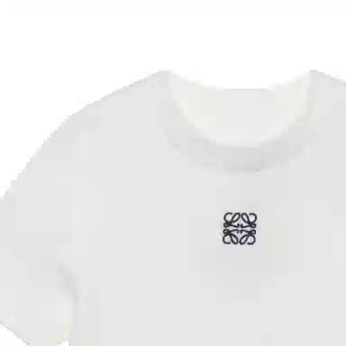 LOEWE SS23 Logo Print Crop Tee White