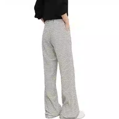 美洋 条纹高腰休闲裤 女款 黑白条纹