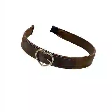 贯古今 秋天的颜色美拉德咖色扣爱心女高颅顶百搭头箍洗脸发饰 布艺 发箍 女款