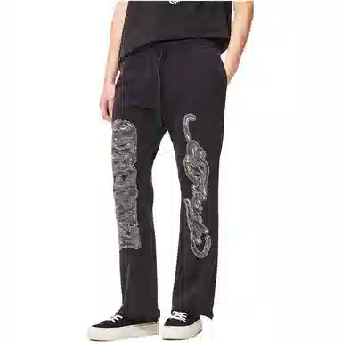 Ed Hardy SS24 Classic Logo Rhinestone Sweatpants Black