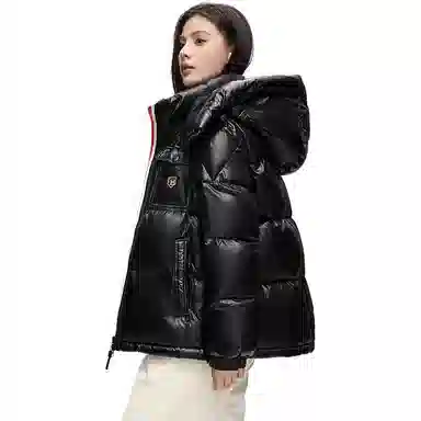 鸭鸭 时尚百搭加厚鸭绒保暖休闲短款连帽羽绒服 男女同款