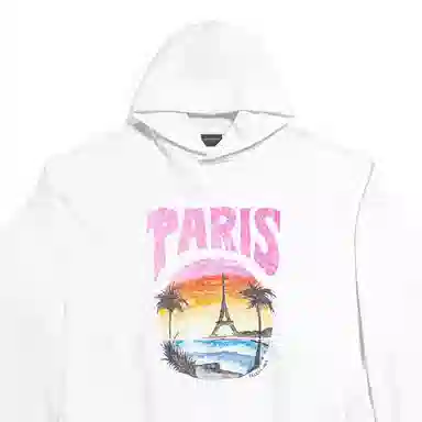 Balenciaga FW23 Paris Tropical Round Hoodie Oversized In WhitePink