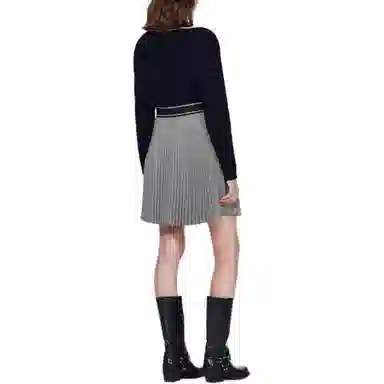 Sandro Short Pleated Skirt With Rhinestones