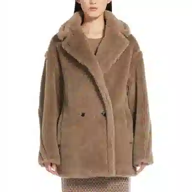MaxMara Espero Short Teddy Bear Icon Coat In Alpaca And Wool