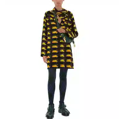 Burberry Animal Print Long Sleeve Dress