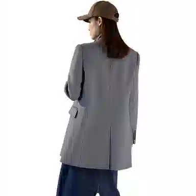 美洋 纯色双排扣宽松西装外套 女款