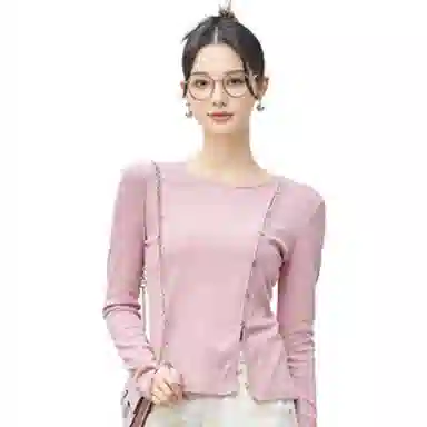 美洋 中间开叉修身圆领针织衫 女款