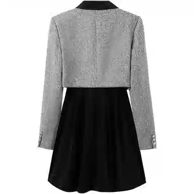 Peacebird Faux Two-Piece Collar Dress