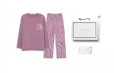 歌倩雅 自在随性清新长袖长裤睡衣套装 女款 图片色