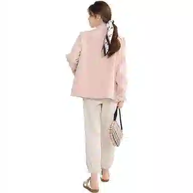 花栗鼠小姐 纯色高腰宽松休闲裤 女款