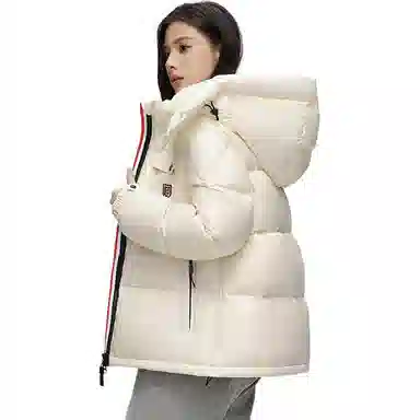 鸭鸭 时尚百搭加厚鸭绒保暖休闲短款连帽羽绒服 男女同款