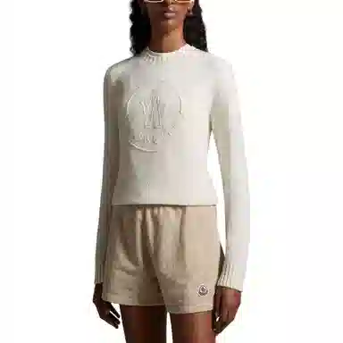 Moncler Embroidered Logo Cashmere Wool Jumper