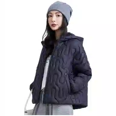 鸭鸭 轻薄连帽休闲通勤时尚百搭韩版短款羽绒服 女款