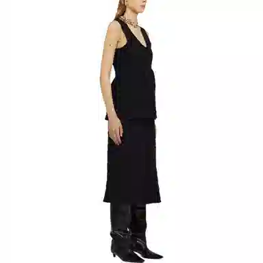 JIL SANDER SS24 Sleeveless Cotton Dress With Balloon Basque