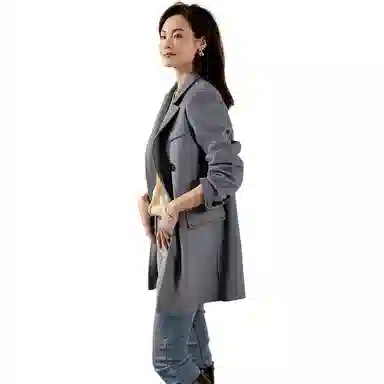 美洋 纯色双排扣宽松西装外套 女款