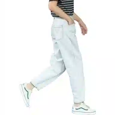 善己 水洗休闲哈伦牛仔裤 女款 月光灰