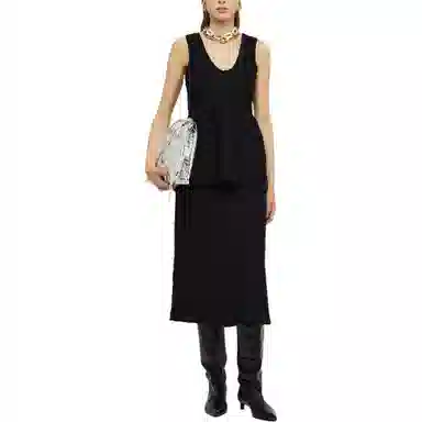 JIL SANDER SS24 Sleeveless Cotton Dress With Balloon Basque