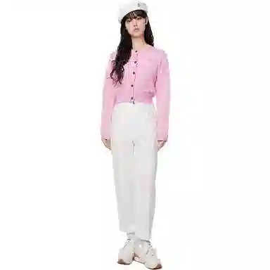 美特斯邦威 开衫外穿纽扣纯色针织衫 女款