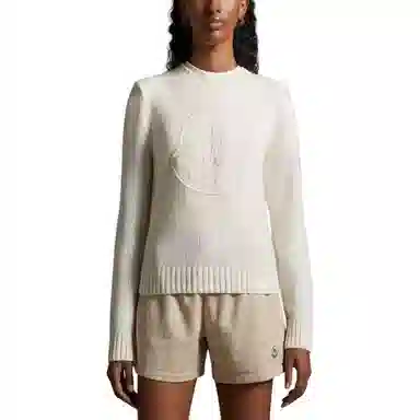 Moncler Embroidered Logo Cashmere Wool Jumper