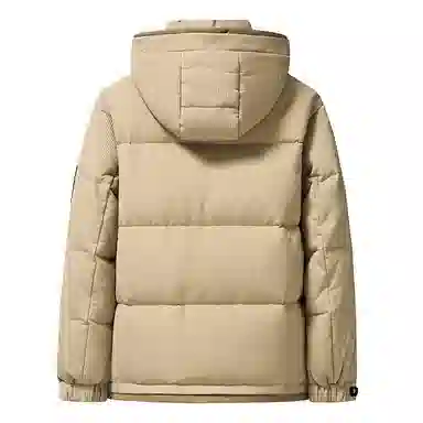 雅鹿 中长款纯色连帽简约舒适通勤时尚羽绒服 男女同款