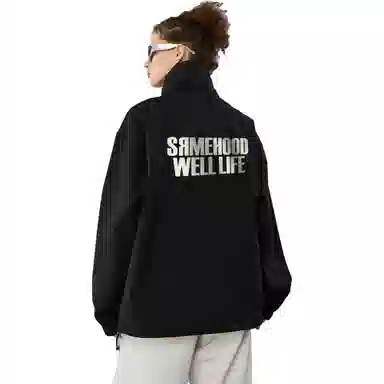 SIMPLE RIMLESS Coach Jacket Navy