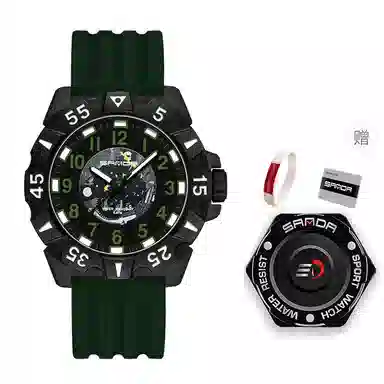 三达新款户外运动百搭石英机芯数字式防水黑色表盘男女同款学生手表国表