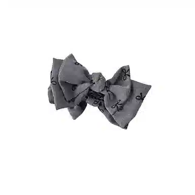 水中玉 格雷系灰色双面高马尾蝴蝶结发卡气质丸子头抓夹盘发鲨鱼夹子头饰 布艺 发夹 女款