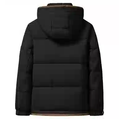 雅鹿 中长款纯色连帽简约舒适通勤时尚羽绒服 男女同款