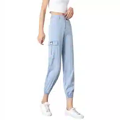 恒源祥 高腰束脚九分哈伦休闲裤 女款