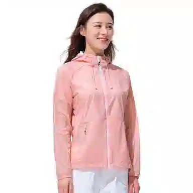 探路者 纯色连帽长袖休闲防晒服 女款 城市粉